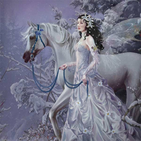 Fairy with Horse in Snow by Nene Thomas MacBook Skins